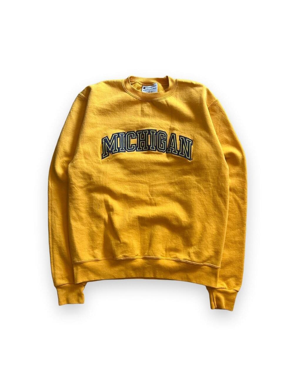 Champion yellow Michigan crewneck sweatshirt